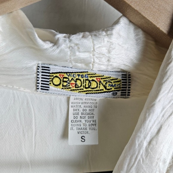 Vintage 80s Victor O'BADIDO'NC Jumpsuit S‎ Off White Cotton Satin Open Sides - Picture 15 of 16